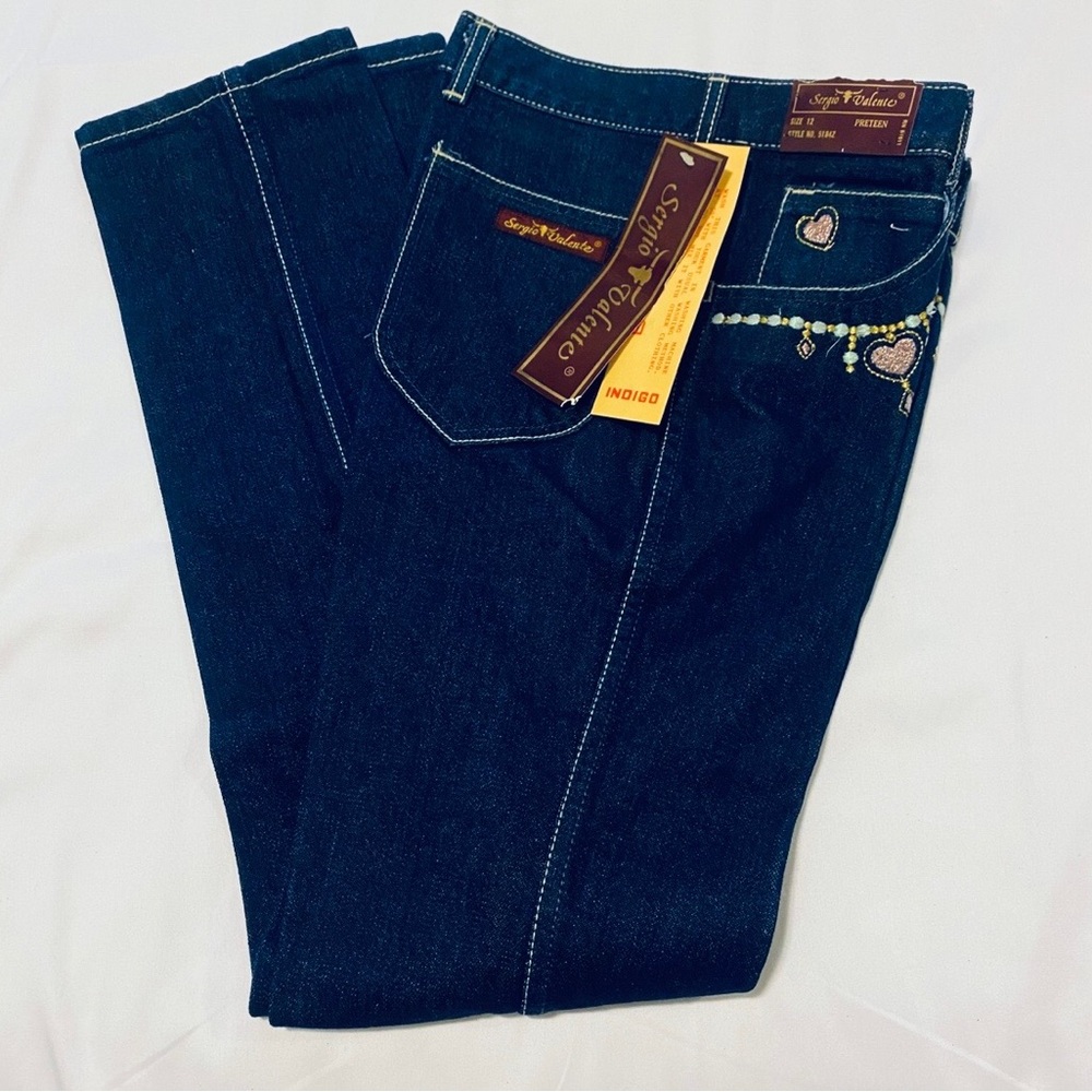 VTG Sergio Valente Dark Blue Jeans Sz 12 Preteen 26x32x29 NOS 5184z Classic Tags